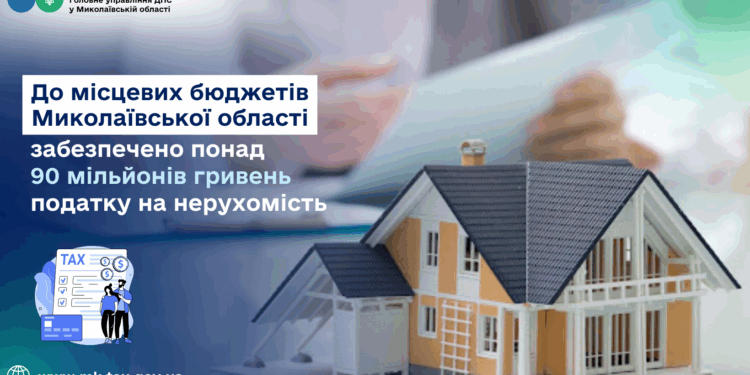 До місцевих бюджетів Миколаївщини забезпечено понад 90 млн грн податку на нерухомість