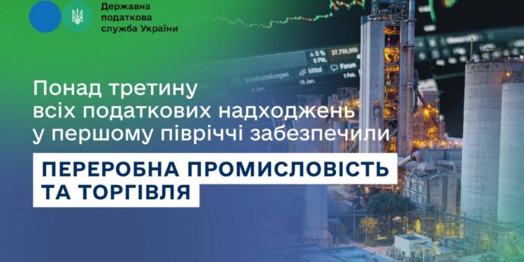 Леся Карнаух: Понад третину податкових надходжень у І півріччі забезпечили переробна промисловість та торгівля