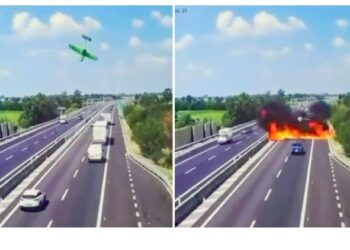 В Італії легкомоторний літак впав на шосе і розбився – в ньому був адвокат з подругою (ВІДЕО)