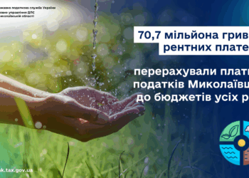 Платники податків Миколаївщини перерахували до бюджетів усіх рівнів 70,7 млн.грн. рентних платежів