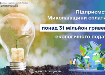 Підприємства Миколаївщини сплатили понад 31 млн грн екологічного податку