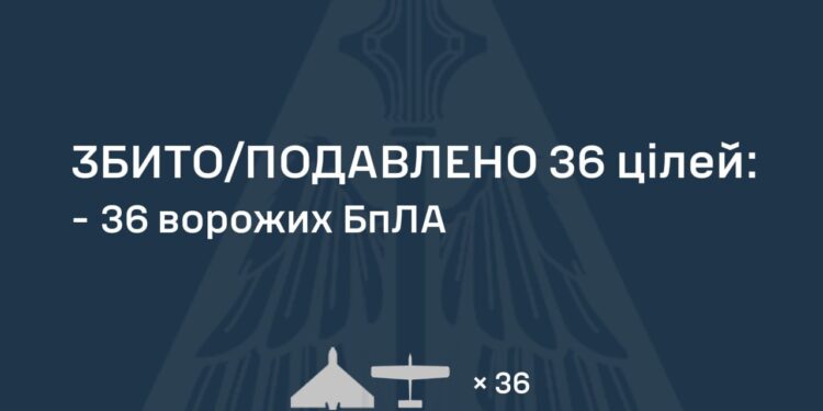 Знешкоджено 36 з 48 ворожих БпЛА. Чим ще ворог атакував Україну