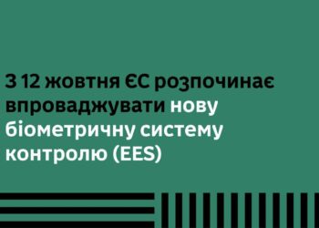 Держприкордонслужба нагадує – з 12 жовтня ЄС запроваджує нову біометричну систему контролю (EES)