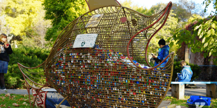 Еко-рибка в Миколаївському зоопарку зібрала 200 кг пластикових кришечок (ФОТО)