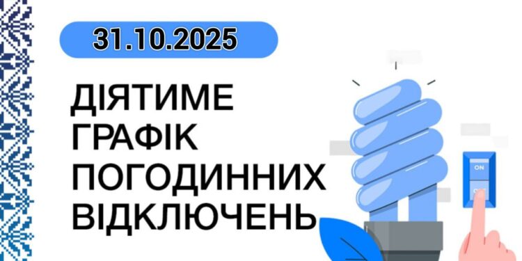Попередній графік погодинних відключень на завтра