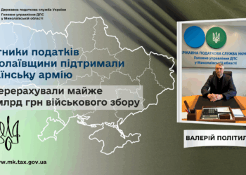 Платники податків Миколаївщини підтримали українську армію та перерахували майже 2,5 млрд грн військового збору