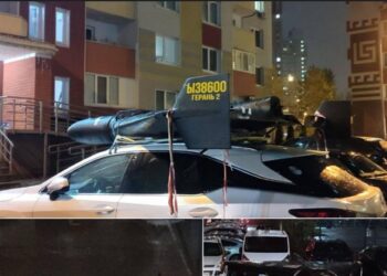 У Києві поліція ловила авто з “шахедом” на даху (ФОТО)