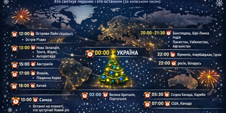 Коли планета зустрічає Новий рік: хто святкує першим і хто останнім