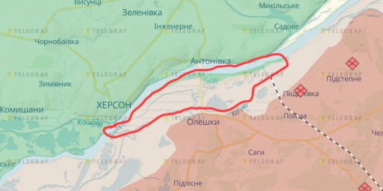 Війська РФ відійшли з Олексіївського острова поблизу Олешок на Херсонському напрямку