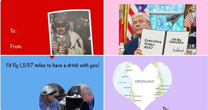 Білий дім опублікував «валентинки» з Мадуро, Гренландією та демократами