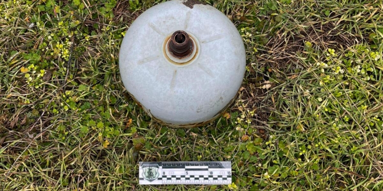 Поблизу Миколаєва поліцейські вибухотехніки знищили ворожу якірну річкову міну (ФОТО, ВІДЕО)