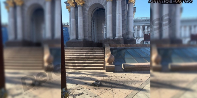 Біля Монументу Незалежності у Києві впав російський дрон із ШІ. Це демонстрація нових можливостей (ФОТО, ВІДЕО)
