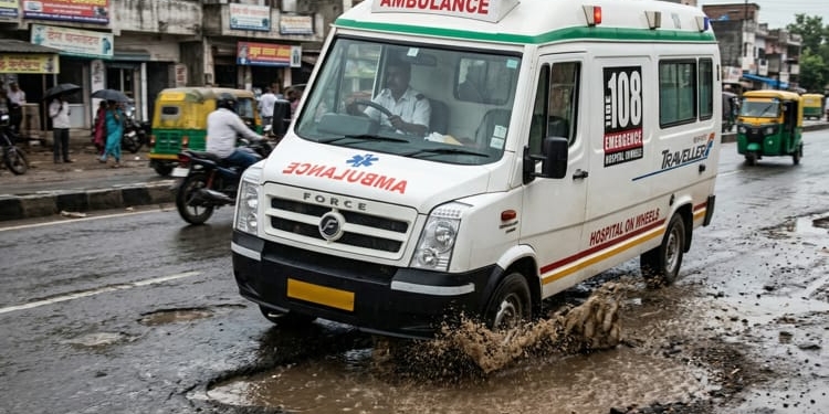 В Індії вибоїна на дорозі повернула жінку до життя