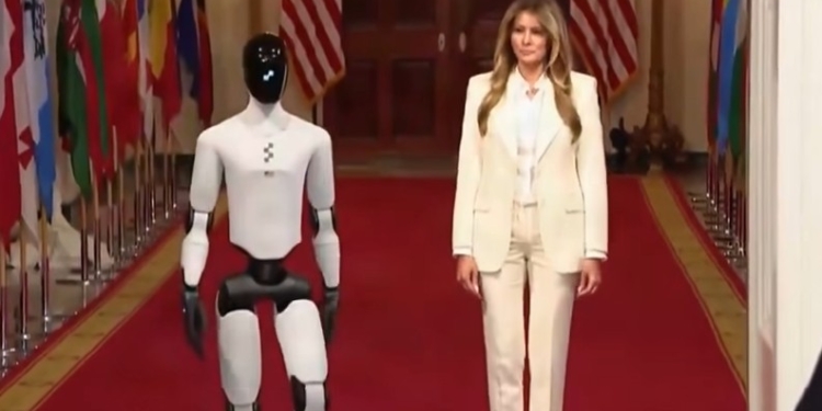 Молодий, енергійний, керований. Меланія Трамп прийшла на саміт з роботом (ВІДЕО)