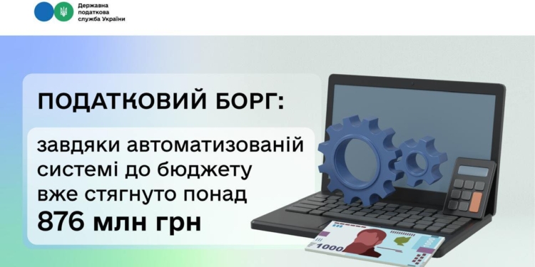 Стягнення податкового боргу: завдяки автоматизованій системі до бюджету вже надійшло понад 876 млн грн