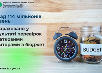 У результаті перевірок податковими аудиторами в бюджет донараховано понад 114 млн грн