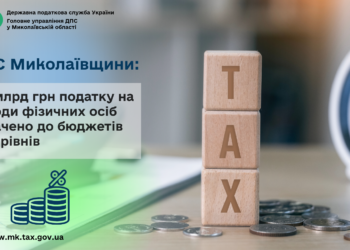 ДПС Миколаївщини: 2,6 млрд грн податку на доходи фізичних осіб сплачено до бюджетів усіх рівнів