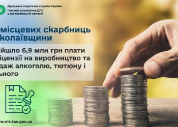 До місцевих скарбниць Миколаївщини надійшло 6,9 млн грн плати за ліцензії на виробництво та продаж алкоголю, тютюну і пального