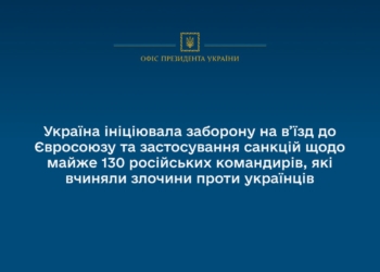 Україна ініціювала заборону на в’їзд до ЄС та застосування санкцій щодо майже 130 російських командирів, які вчиняли злочини проти українців