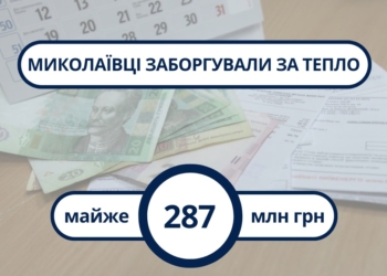 «Миколаївоблтеплоенерго» заборгували за тепло майже 287 млн.грн.
