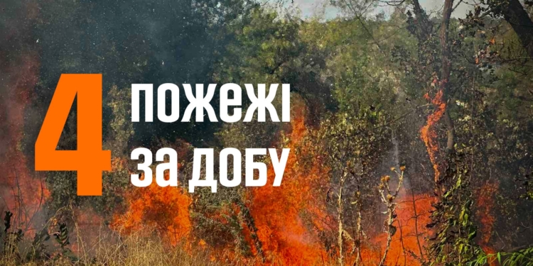За добу на Миколаївщині вогнеборці ліквідували 4 пожежі