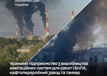 Генштаб підтвердив ураження підприємства з виробництва навігаційних систем для ракет і БпЛА, нафтопереробний завод та танкер тіньового флоту рф