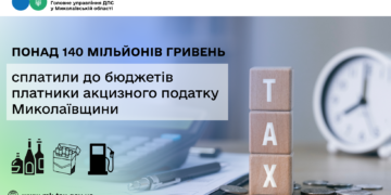 Платники акцизного податку Миколаївщини сплатили до бюджетів понад 140 млн грн