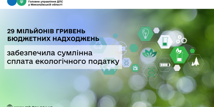 Сумлінна сплата екологічного податку на Миколаївщині забезпечила 29 млн грн бюджетних надходжень