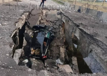 У Мережі показали стан Генічеського мосту через Арабатську стрілку після ураження українськими дронами (ФОТО)