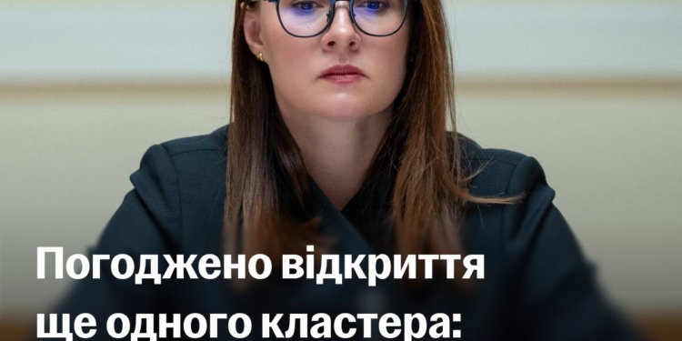 Україні погодили відкриття шостого кластера на шляху до ЄС – треба дочекатися офіційного відкриття, – Свириденко