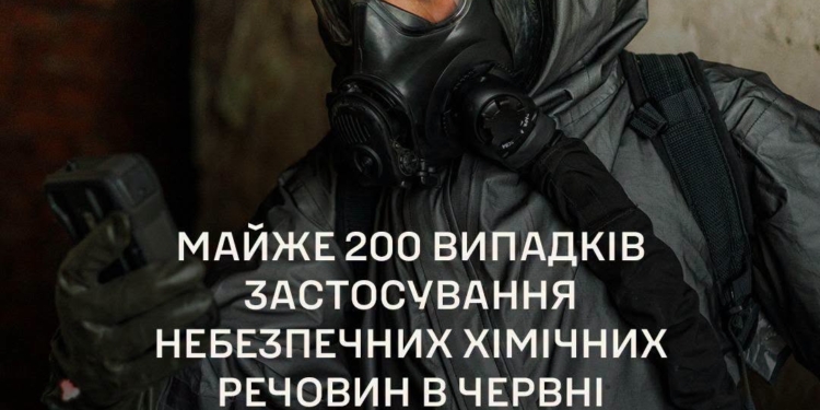 У червні росіяни майже 200 разів застосували проти наших захисників небезпечні хімічні речовини