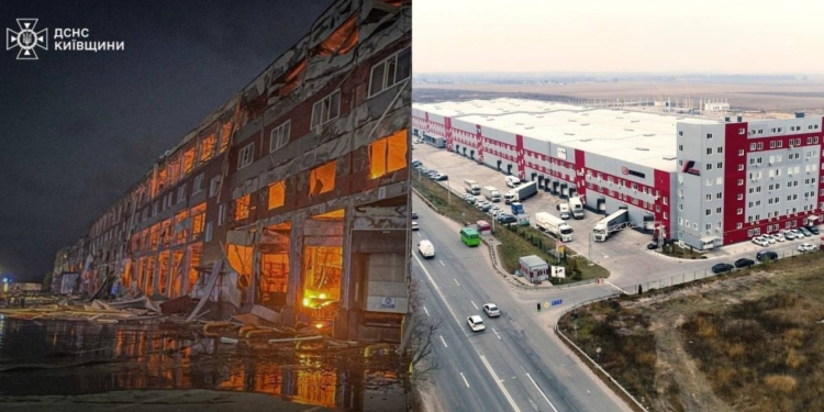 Вночі росіяни знищили великий логістичний центр під Києвом (ФОТО)