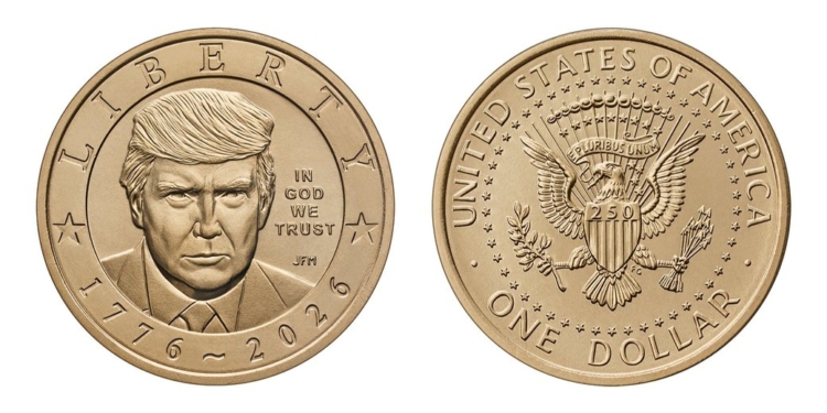 У США починають карбувати золоті $1 із портретом Трампа