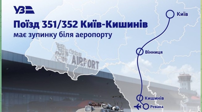 Вам в аеропорт у Кишиневі? Тепер потяг з Києва йтиме до ст. Ревака, а там чекатиме автобус