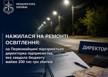 Нажилася на ремонті освітлення: на Миколаївщині підозрюється директорка підприємства, яка завдала бюджету майже 200 тис грн збитків