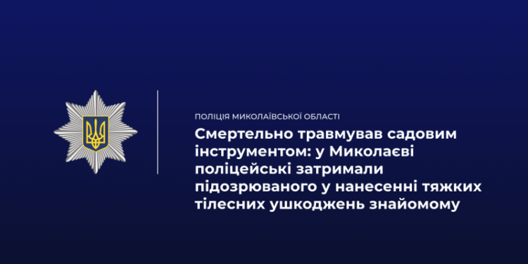 У Миколаєві чоловік вбив товариша по чарці сапою
