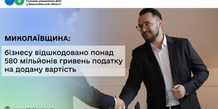 Миколаївщина: бізнесу відшкодовано понад 580 млн грн податку на додану вартість