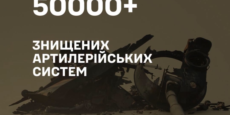 Уражено понад 50 000 артсистем противника – Генштаб