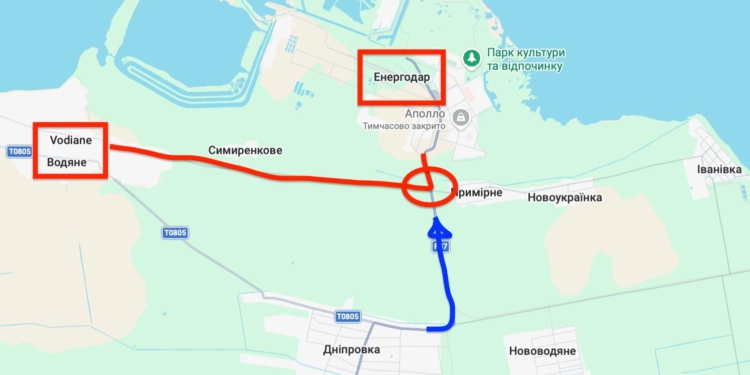 Рашисти мінують дороги біля Енергодара, перетворюючи його на Олешки-2
