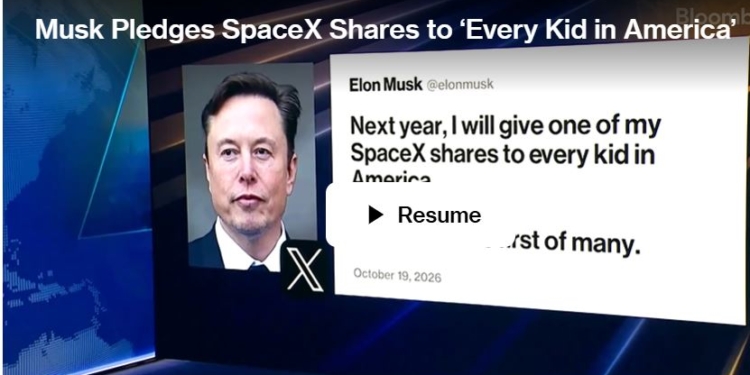 Підкуп за підкупом. Маск обіцяє подарувати акції SpaceX «кожній дитині в Америці»